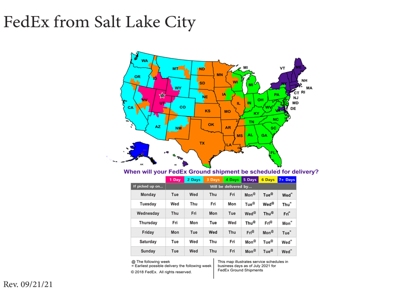 Fedex for Salt lake City